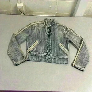 Royal Blue Brand Acid Wash Denim Jacket Women’s size L